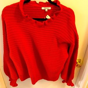 Madewell NWT Red Knit Sweater size XL